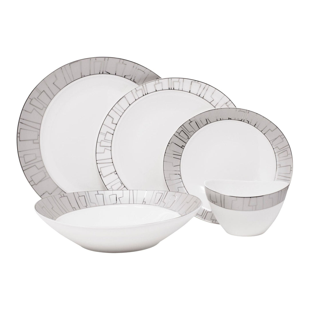 Vikko Shine - Sienna Silver, 20 Pc Dinnerware Set, includes Service For 4