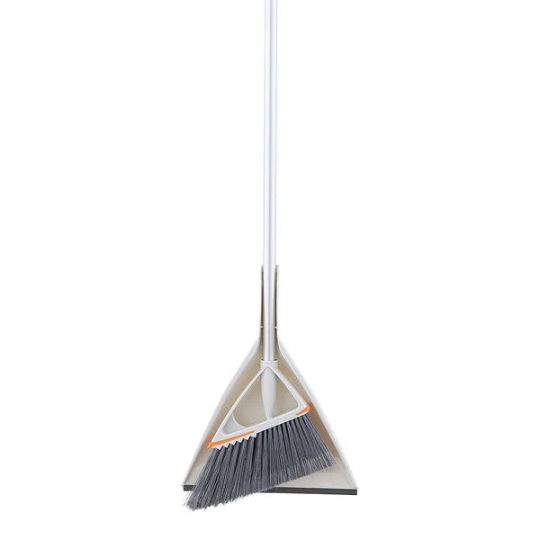 Angle Broom with Clip-On Dustpan Set