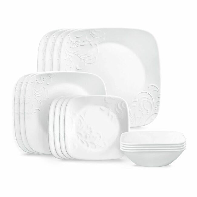 Cherish Square 16 Piece Dinnerware Set, Service for 4