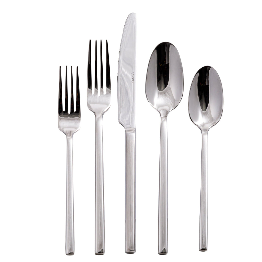 Vikko Crown - Sapphire Square, Mirror 18/10 SS, Flatware, 20 Pc Set