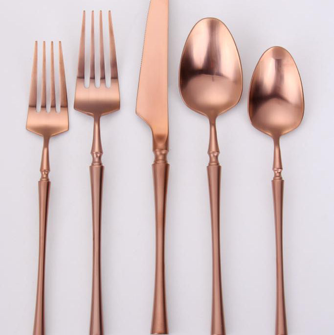 Vikko Dine - Irene, Brushed Rose Gold, 18/10 Flatware, 20 Pc Set, Service For 4