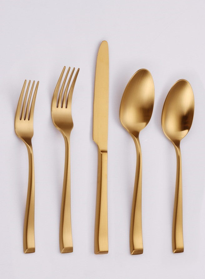 Vikko Dine - Autumn, Brushed Gold, 18/10 Flatware, 20 Pc Set