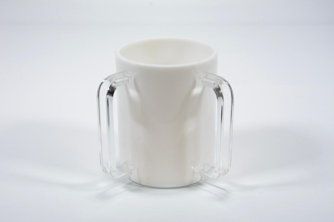 Acrylic White Washing Cup Clear With Handles