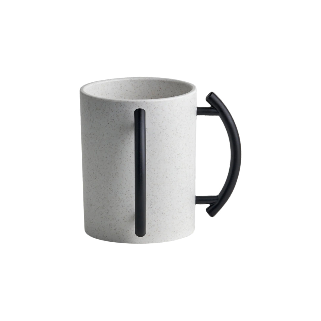 Acrylic Washing Cup White With Black Handles
