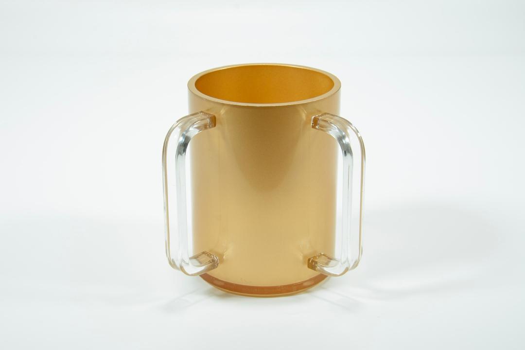 Acrylic Gold Washing Cup Clear Handles