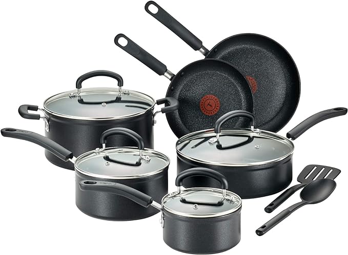 T-fal 10pc Initiatives Nonstick Cookware Set Black