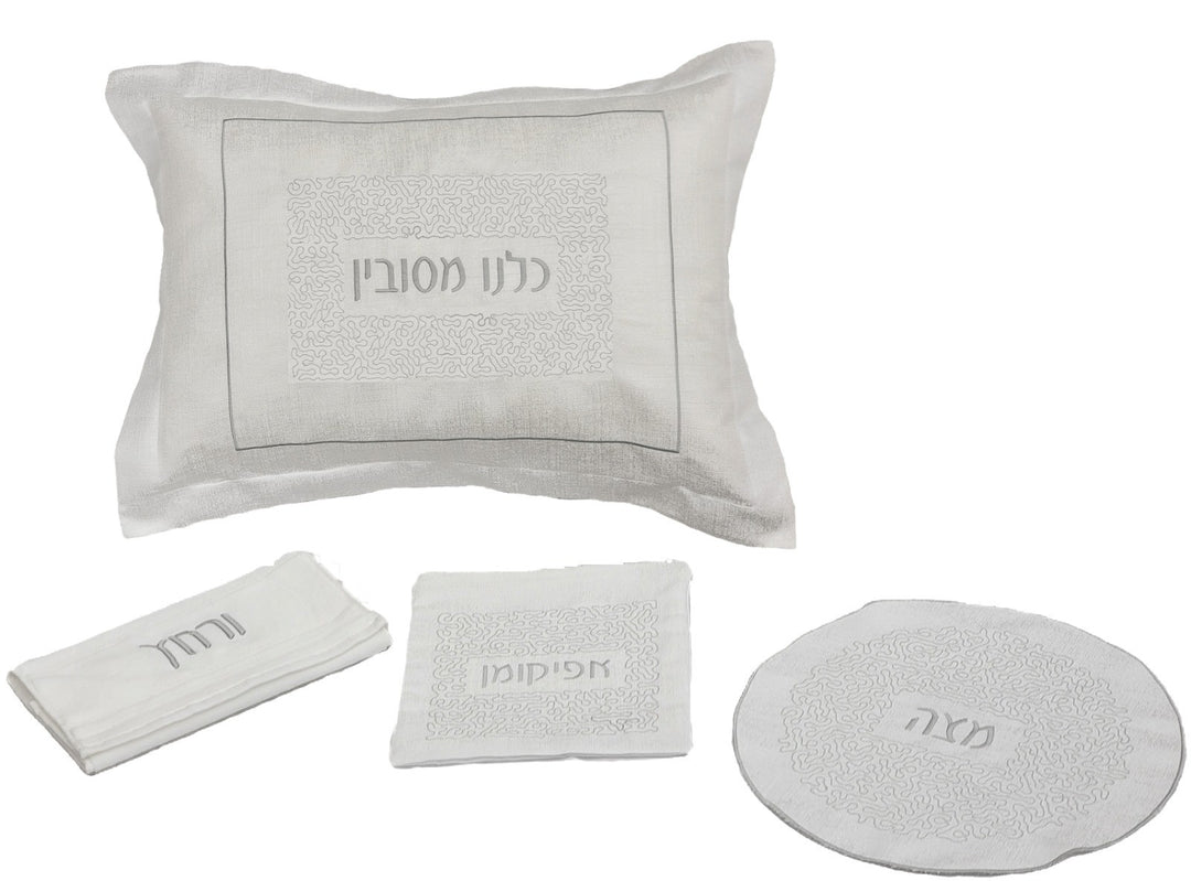 Pesach Set Maze Silver Embroidery