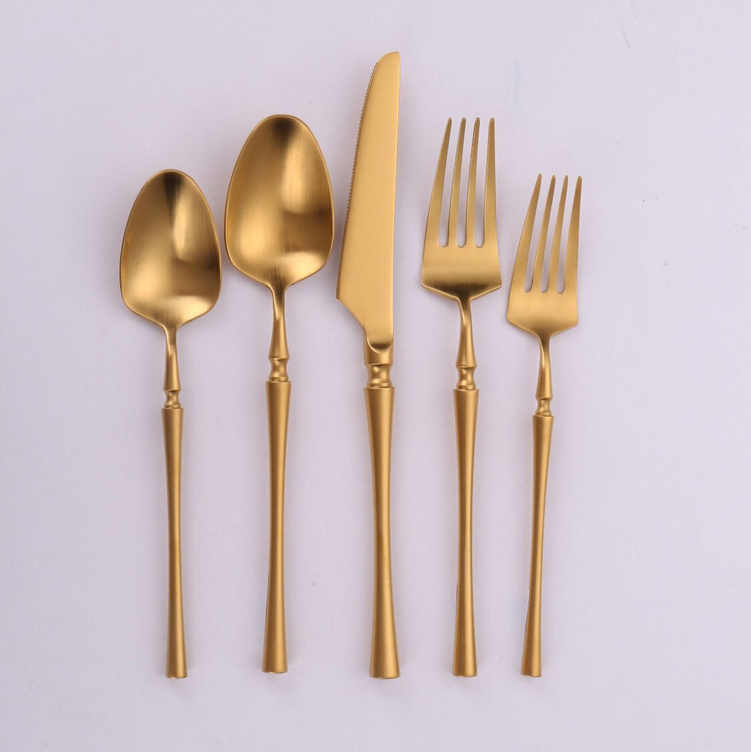 Vikko Dine - Irene, Brushed Full Gold, 18/10 Flatware, 20 Pc Set