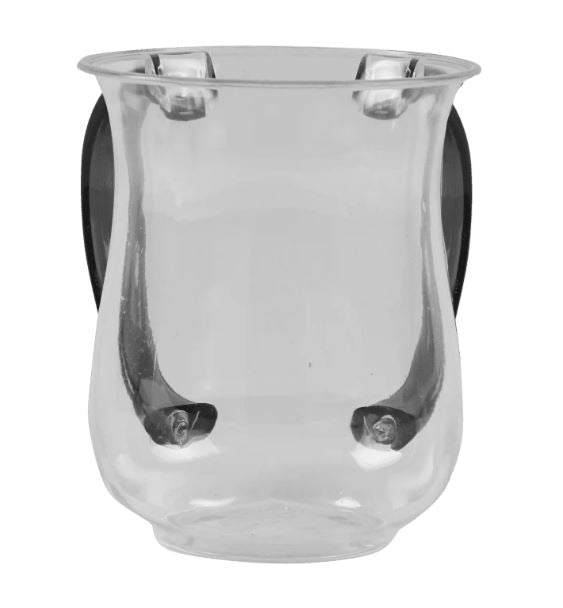 Acrylic Wash Cup Clear With Grey Handle