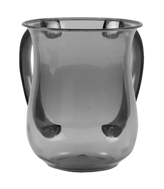 Acrylic Wash Cup Grey With Black Handles 5"