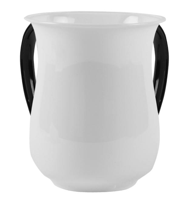 Acrylic Wash Cup Pearl With Black Handles 5"