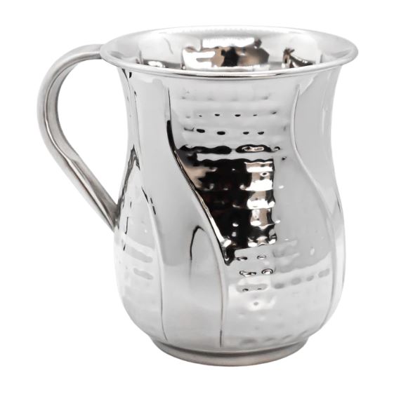 Stainless Steel Washing Cup With Hammered Strips