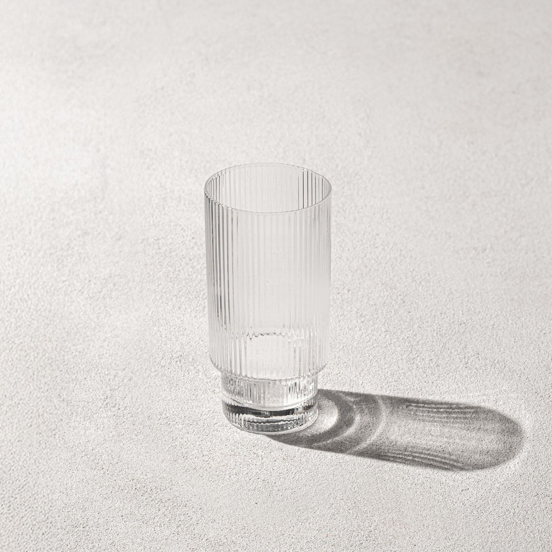 Vikko - Malibu, Ribbed Highball Glass, Clear, 13.5 oz