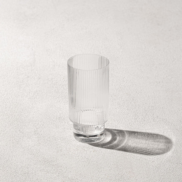 Vikko - Malibu, Ribbed Highball Glass, Clear, 13.5 oz