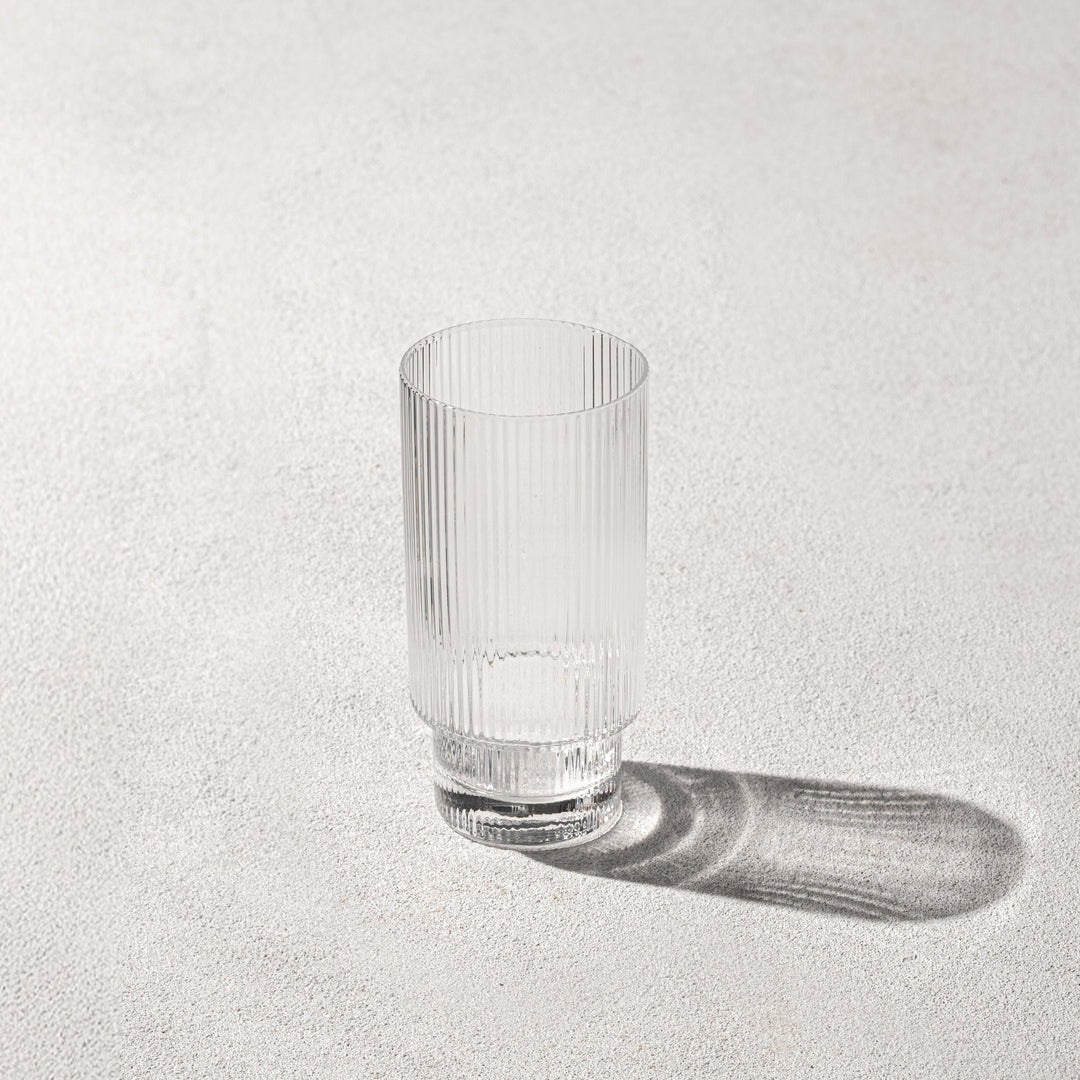 Vikko - Malibu, Ribbed Highball Glass, Clear, 13.5 oz