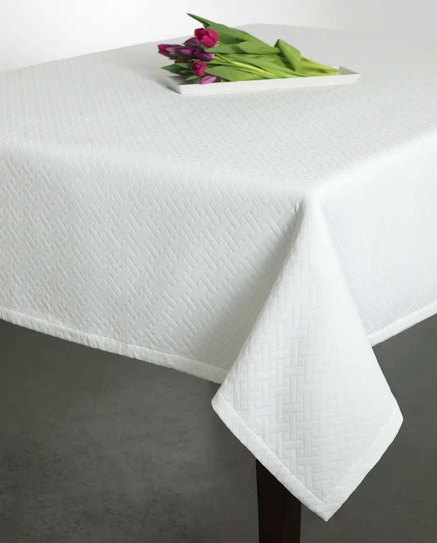 Tablecloth Basket Weave White