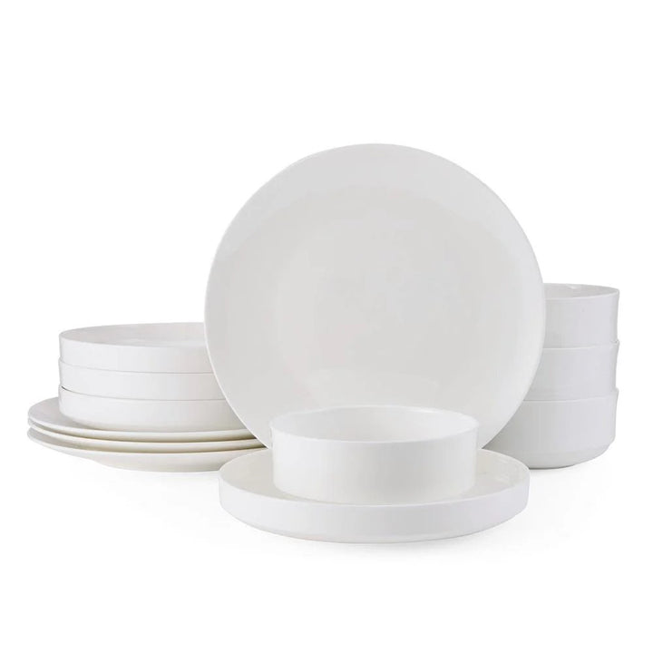 Mikasa Macie Bone China Lightweight Chip Resistant 12 Piece Dinnerware Set, Service for 4