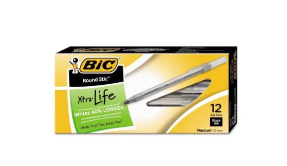 BLK. MED. ROUND STICK- 12/BX