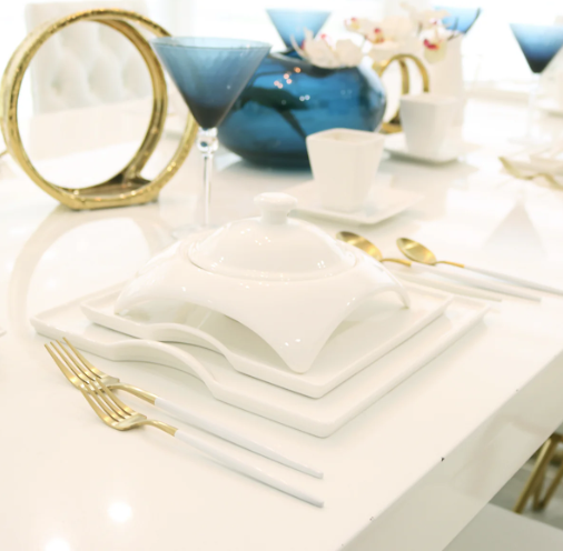 Little White Dish - White SQ Angel, 20 Pc Dinnerware Set