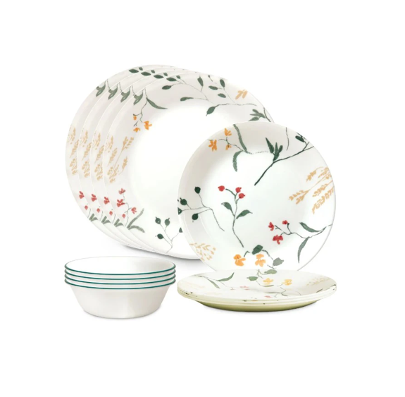 Corelle Wildflower Scatter 12 Piece Dinnerware Set, Service for 4