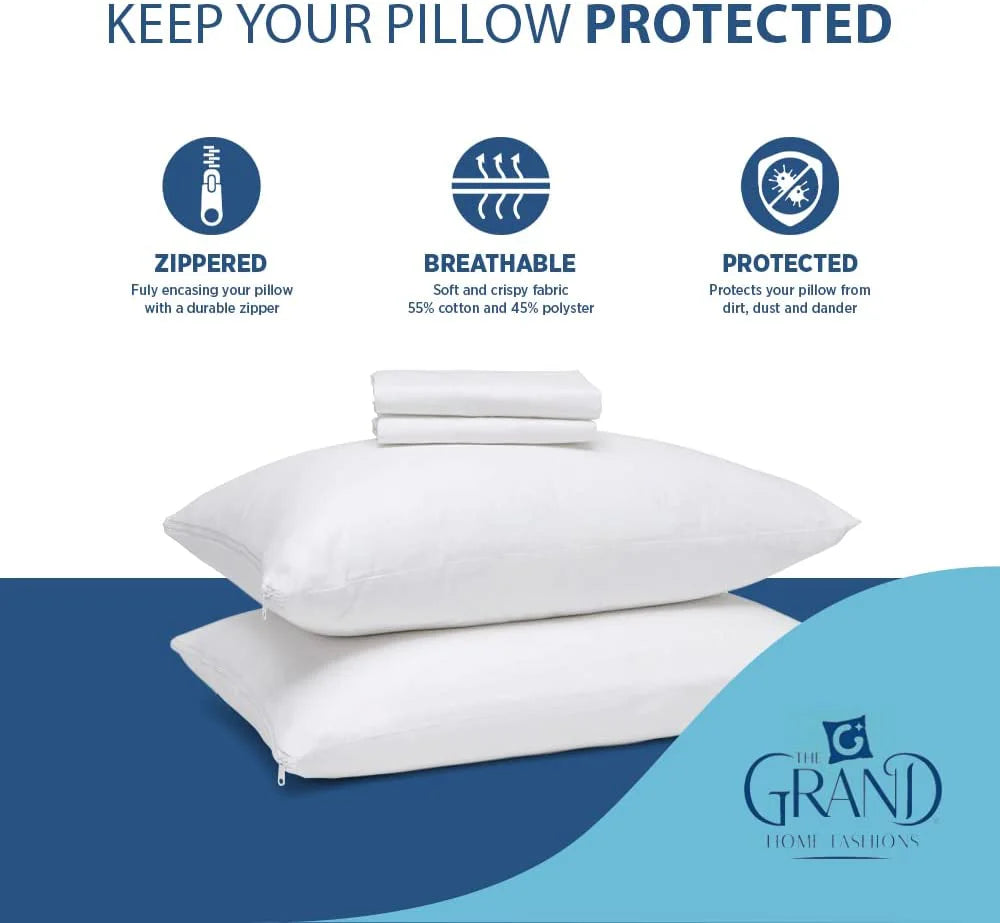 Pillow Protector 100% Cotton - 2 Pack