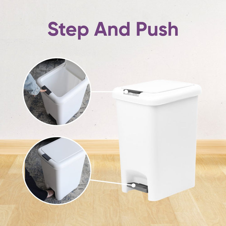 Superio Step & Push Trash Can