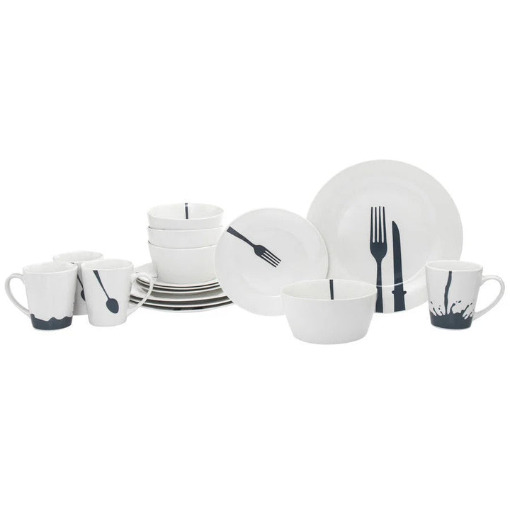 Acme Porcelain 16 Piece Dinnerware Set, Service For 4