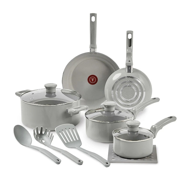 T-Fal Ceramic Non-Stick 12pc Moon Grey
