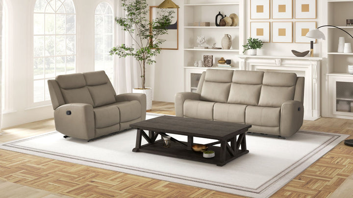 Apstone Manual Reclining Sofa Ivory