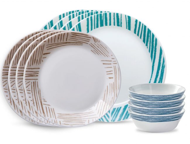 Corelle Everyday Expressions Geometrica 12 Piece Dinnerware Set, Service for 4