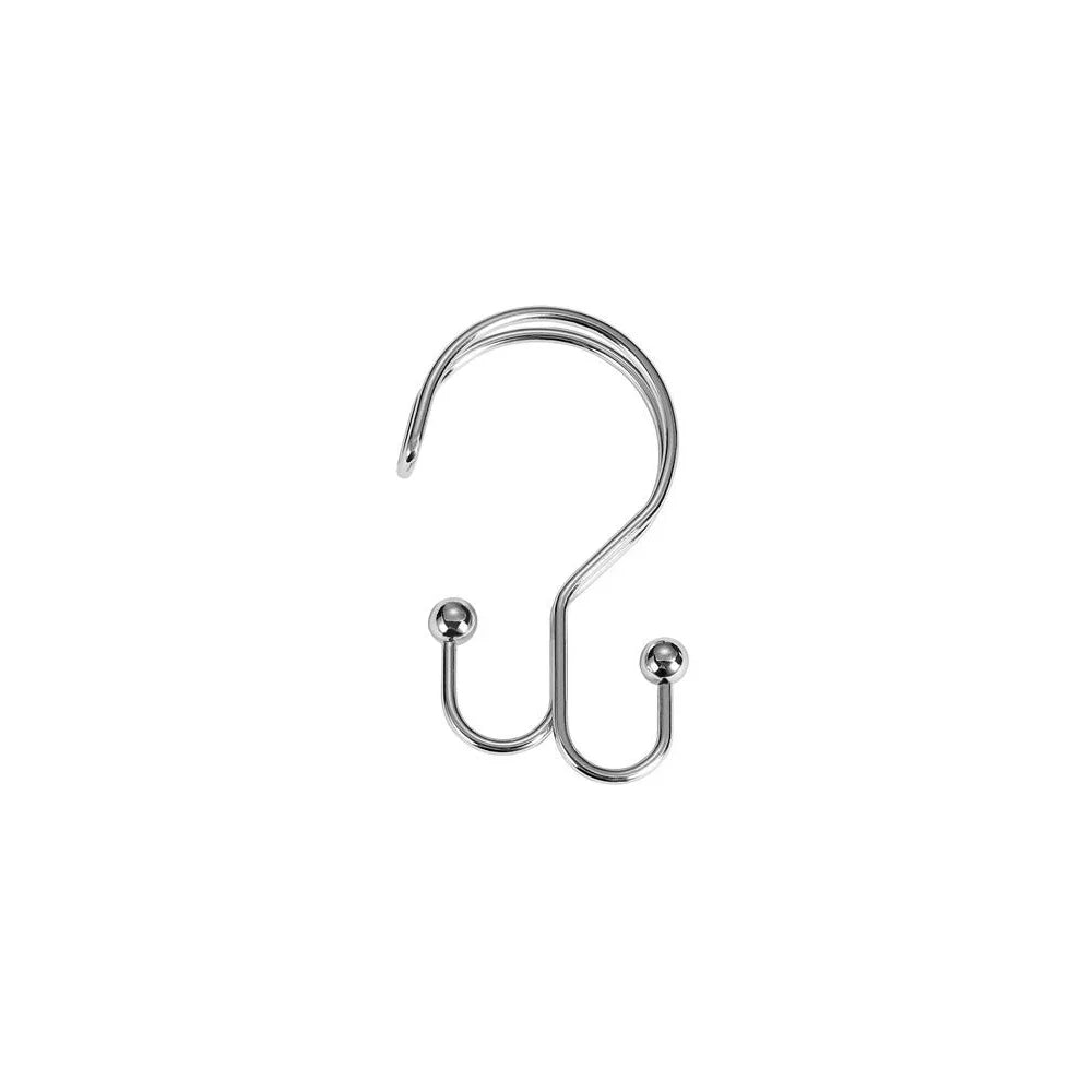 Chrome - Double Ear Shower Curtain Hooks