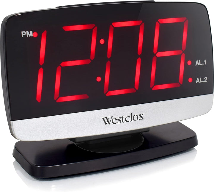 Westclox Alarm Clock Swivel Digital 1.8 LED Time