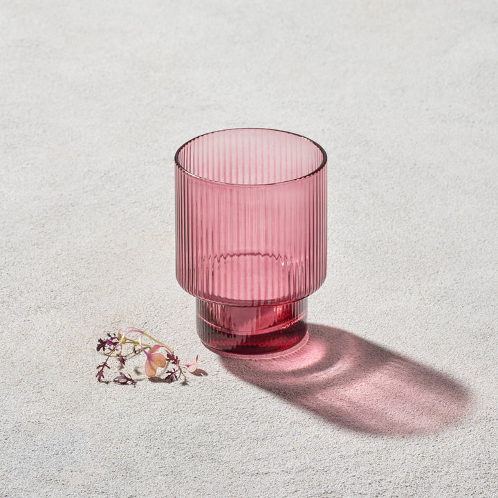 Vikko - Malibu, Ribbed Rocks Glass, Plum, 11 oz