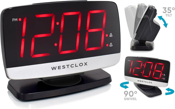 Westclox Alarm Clock Swivel Digital 1.8 LED Time