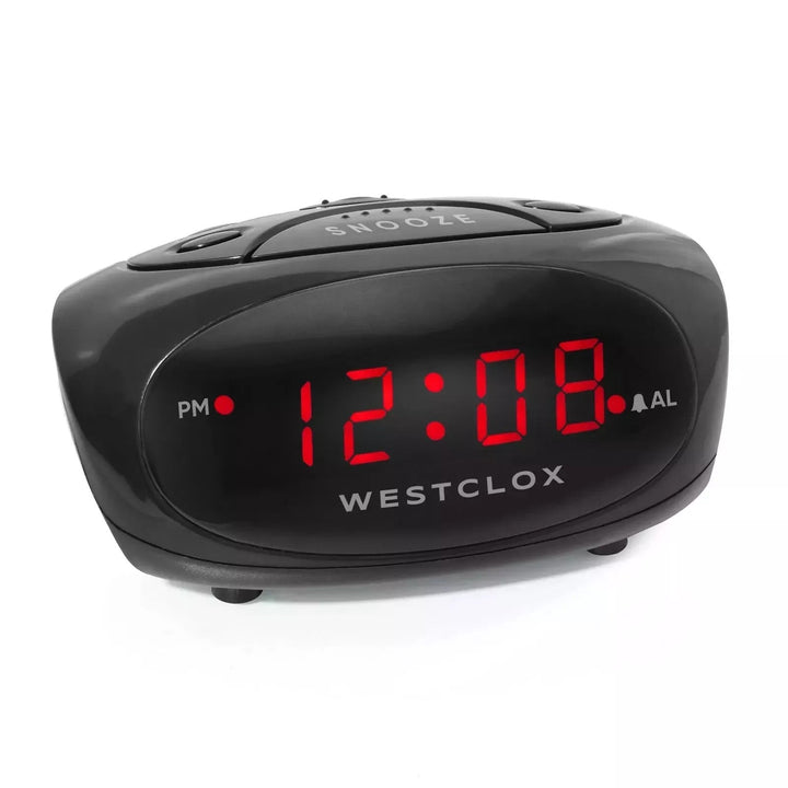 Westclox  Super-Loud LED Electric Alarm Clock, Standard, Black