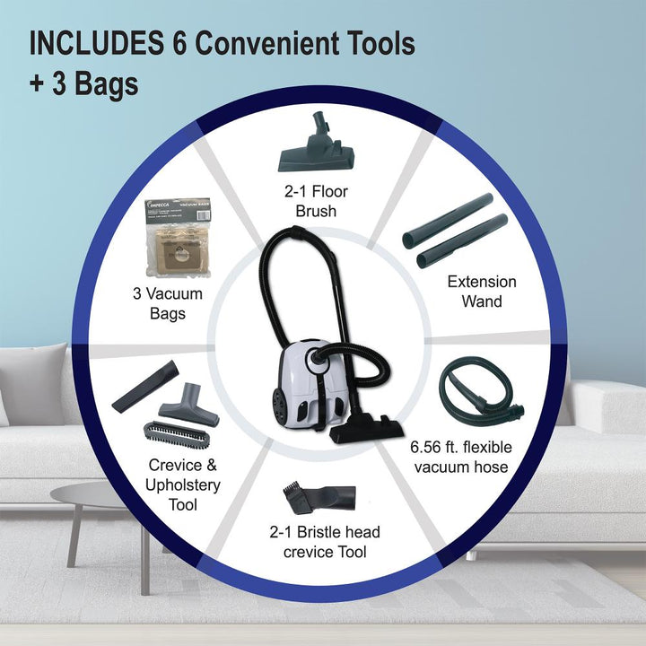 Impecca Bagged Canister Vacuum Cleaner