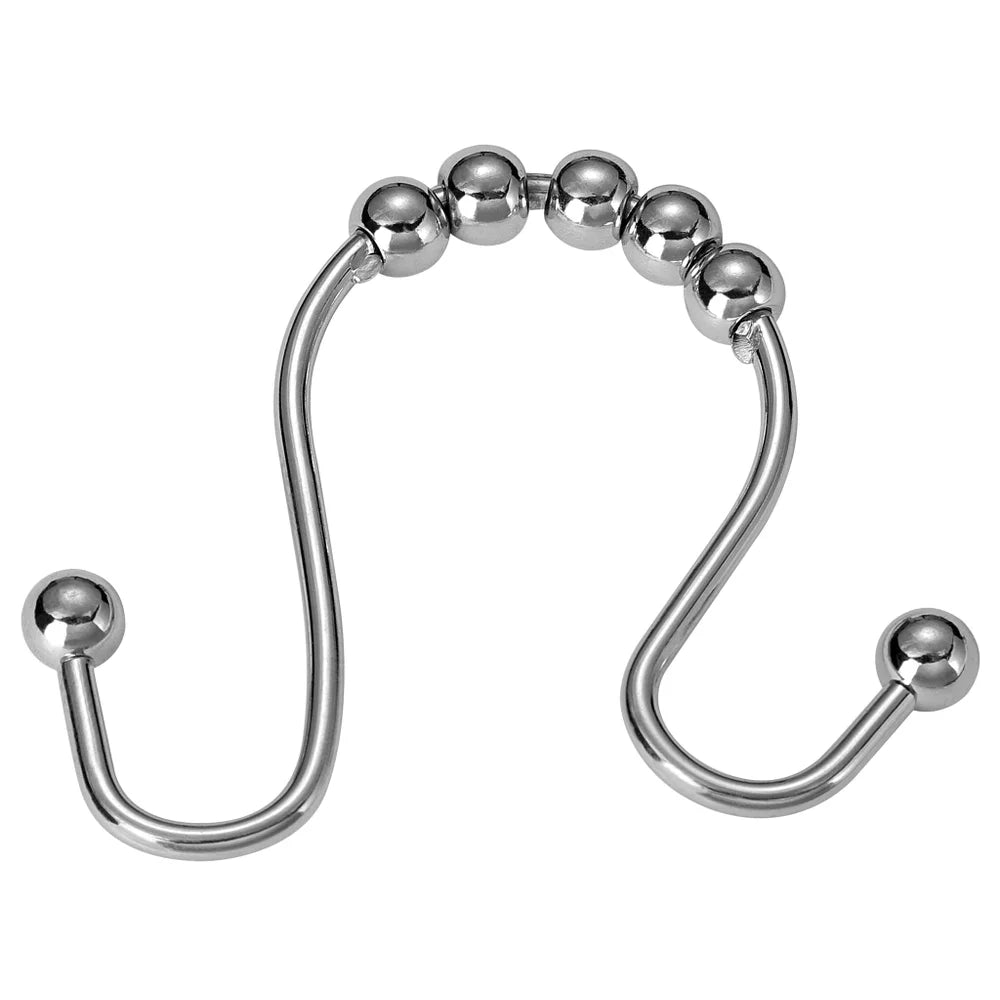 Chrome - Zigzag Double Shower Curtain Hooks